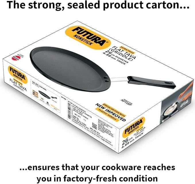 Hawkins Futura Non-Stick Flat Tava with Plastic Handle, 26 cm Diameter FREE SHIP